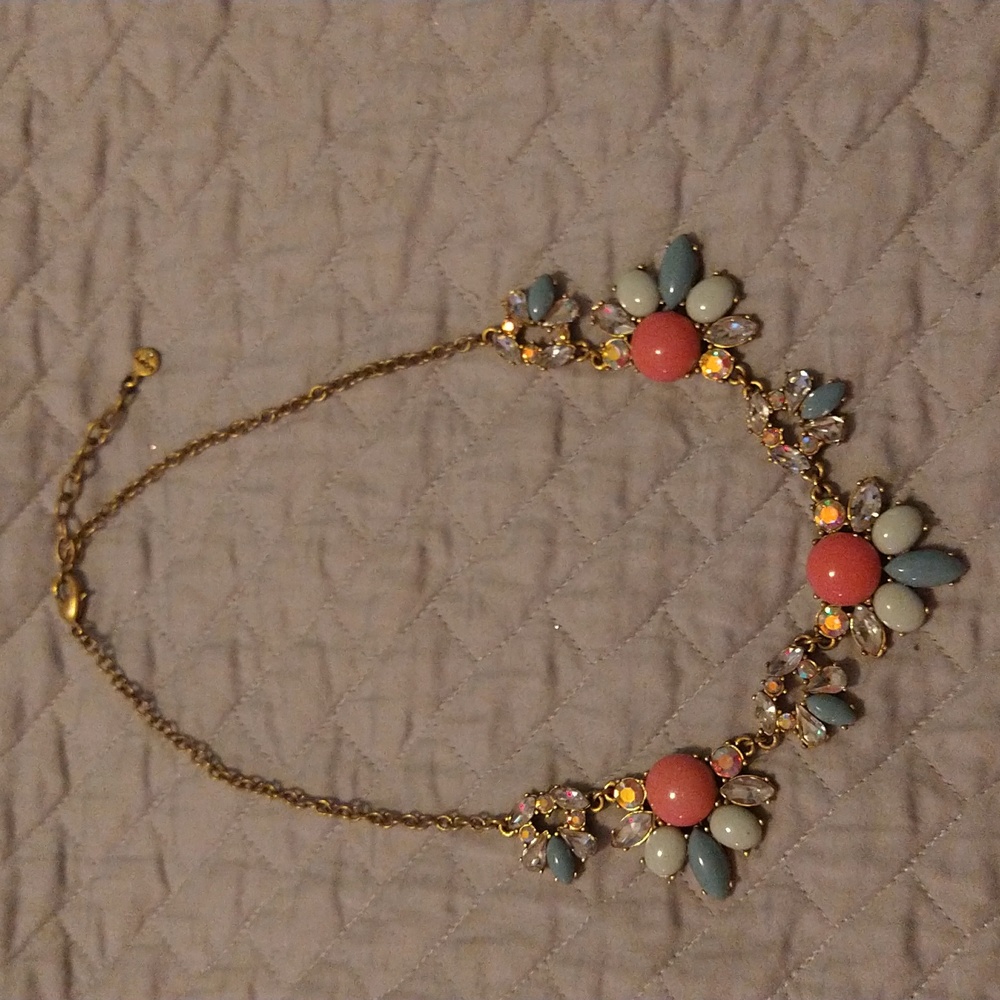 LOFT Stone Statement Necklace. AB Stones